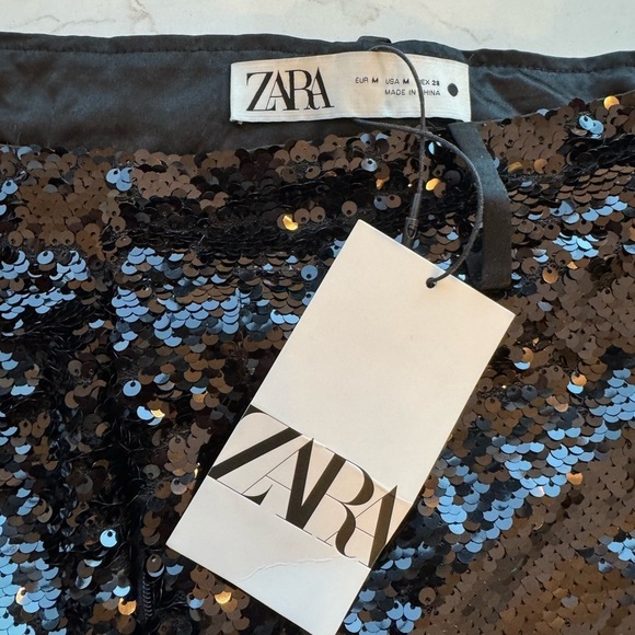 Zara Black Sequin Pants - Picture 7 of 7